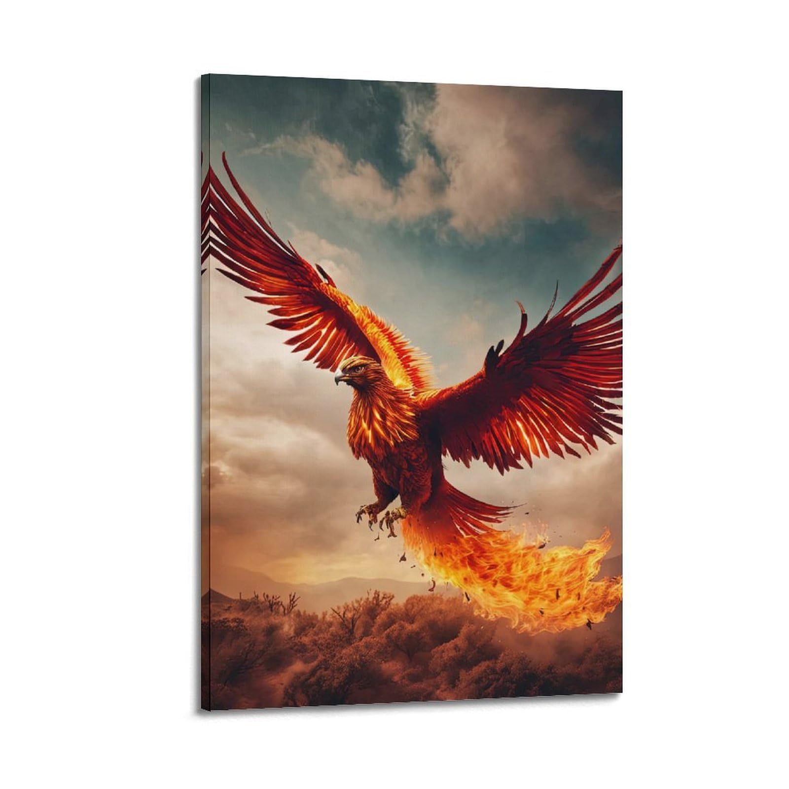 WPHSFX Bird Posters Majestic Phoenix Poster Decorative Painting Canvas Wall Posters And Art Picture Print Modern Family Bedroom Decor Posters 20x30inch(50x75cm)