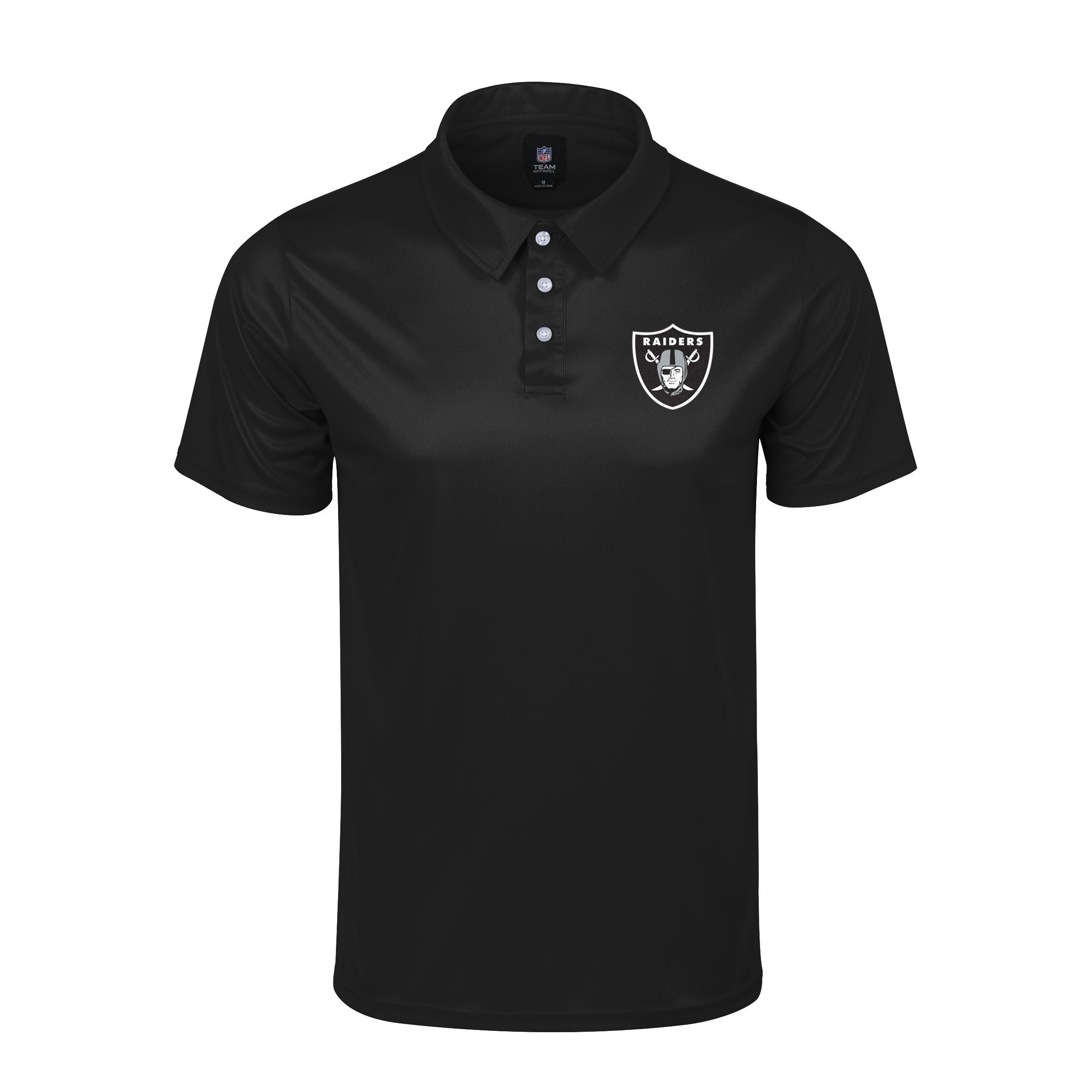 FOCO NFL Men's Officially Licensed Football Team Color Primary Logo Performance Short Sleeve Polyester Polo Shirt, Las Vegas Raiders, S — image 1