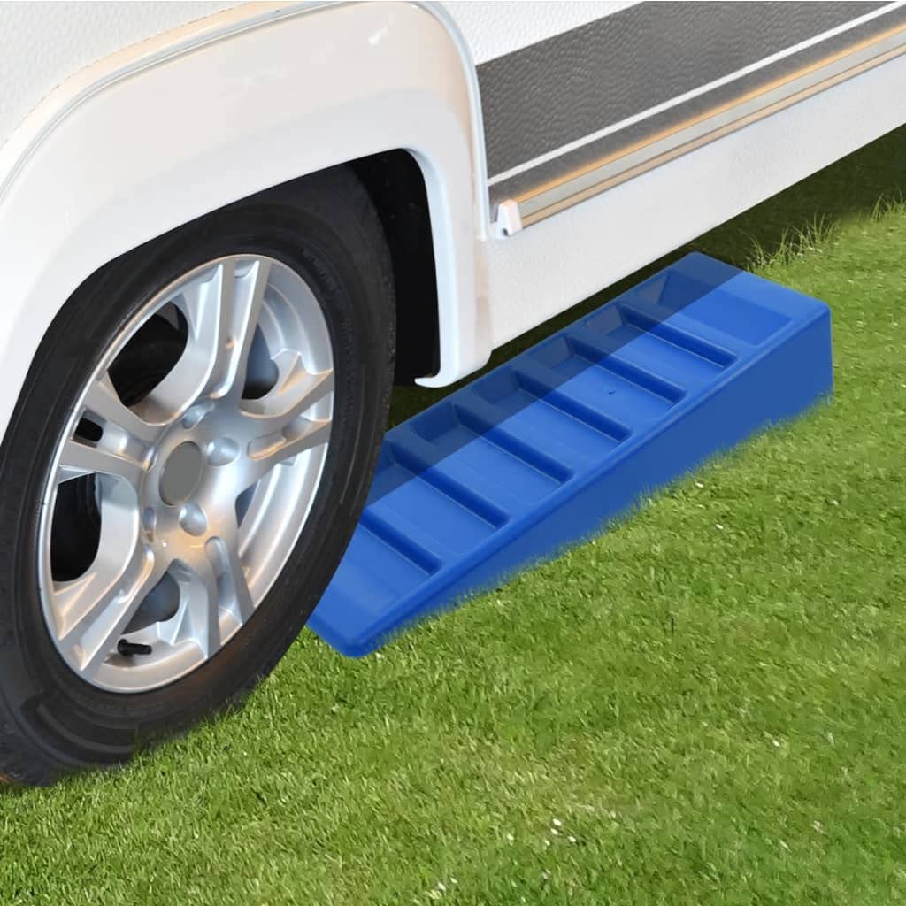 Seguridad y seguridad del vehículo - Piezas y accesorios del vehículo - ProPlus Juego de niveladores de caravana de 2 piezas, 75 mm, plástico azul