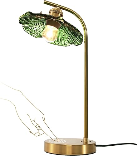 Miniatura 27 de Lámpara pequeña de mesita de noche, lámpara de mesa de cristal de leche, lámpara vintage dorada para mesita de noche, lámparas modernas de mediados