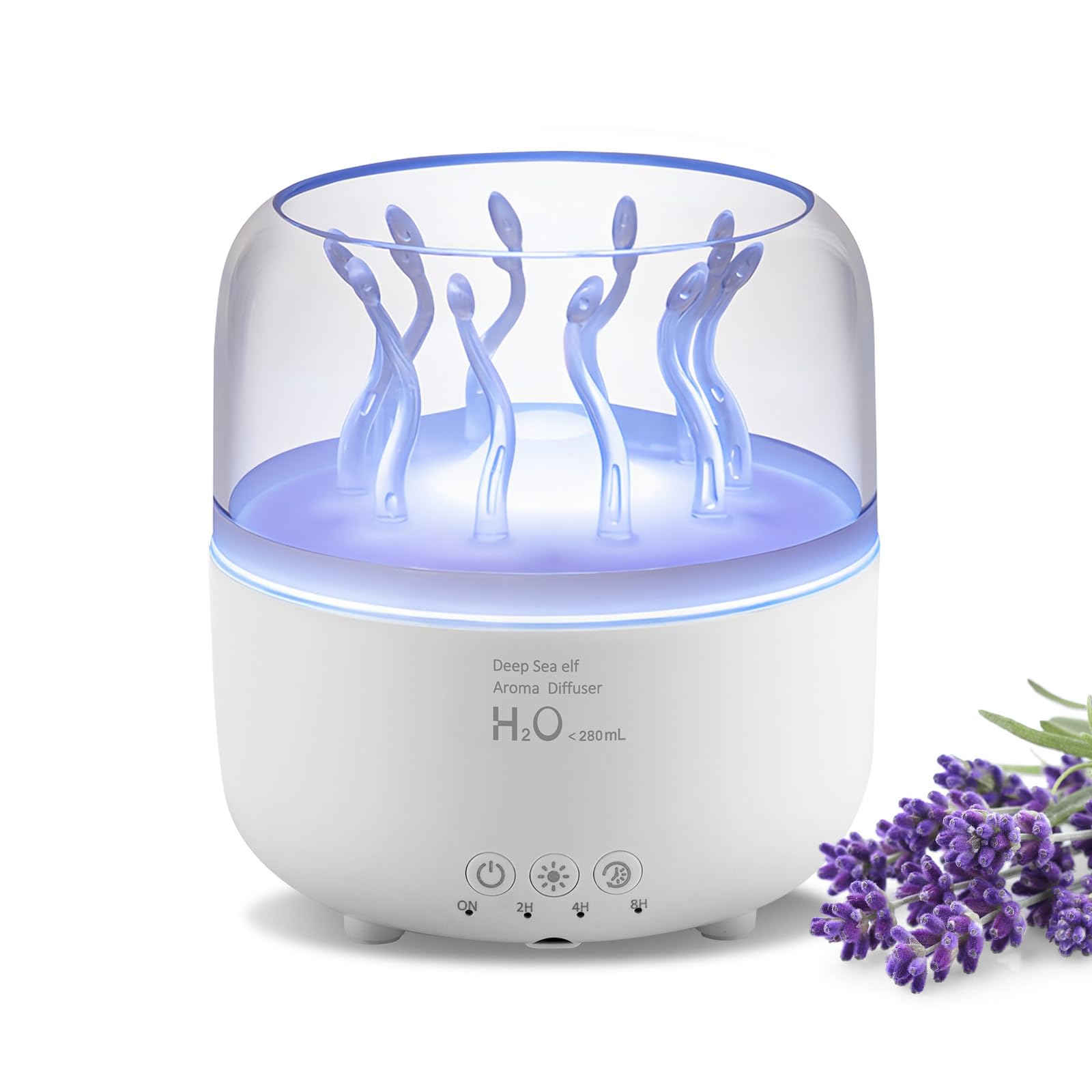Humidificateur ultrasonique méduse avec télécommande et veilleuse