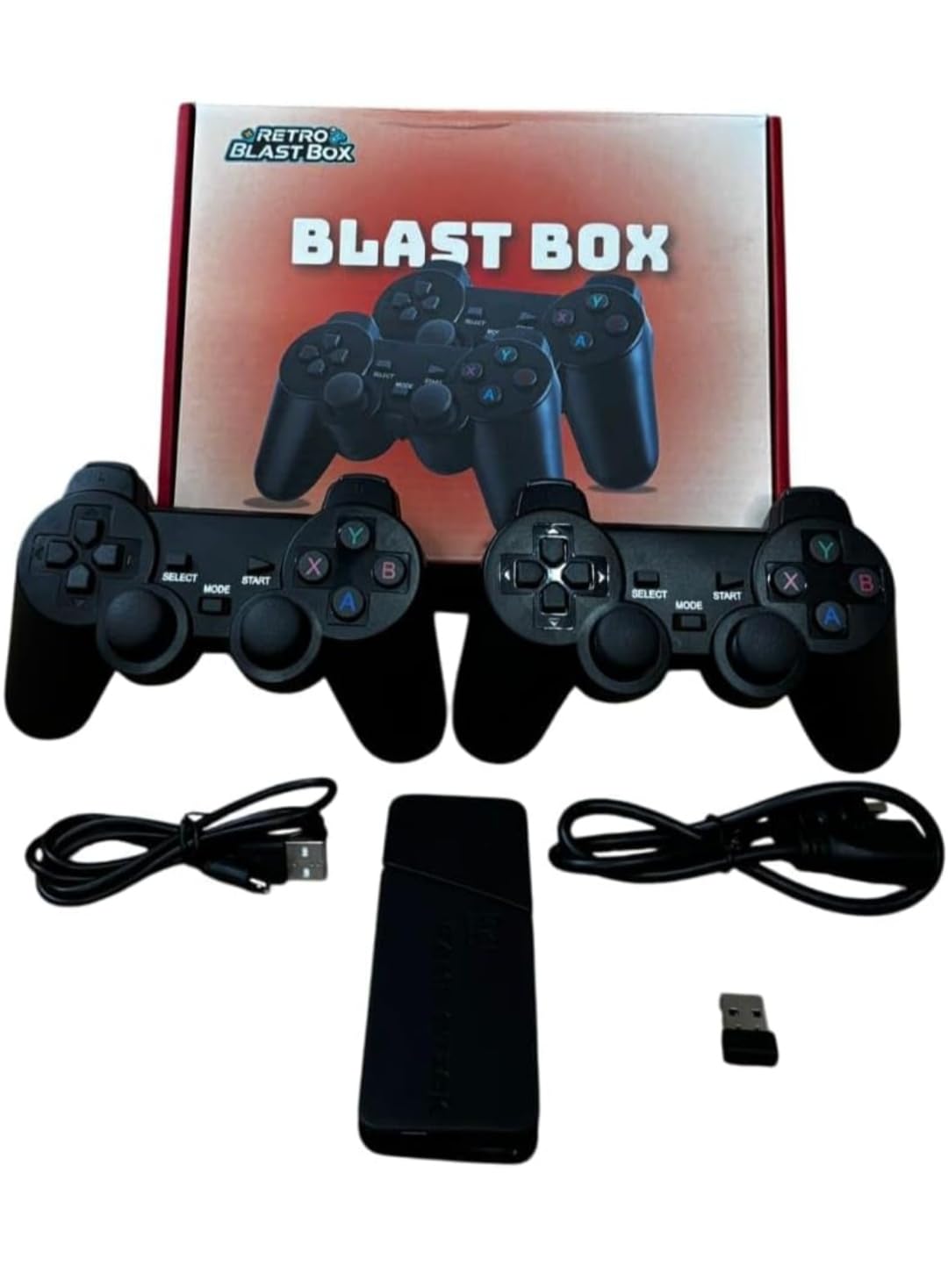 Gagon Traders Retro Blast Box Gaming Controllers Set, 30000+ Games in Built (Black) 1