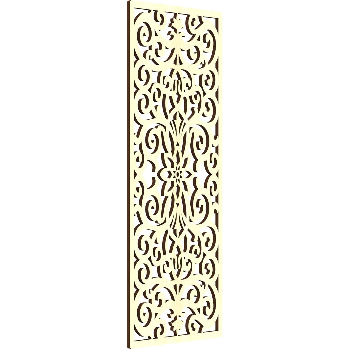 Buel Decorative Pierced Fretwork Wood Wall Panels, 15 3/8"W x 39 3/8"H x 3/8"T, Alder