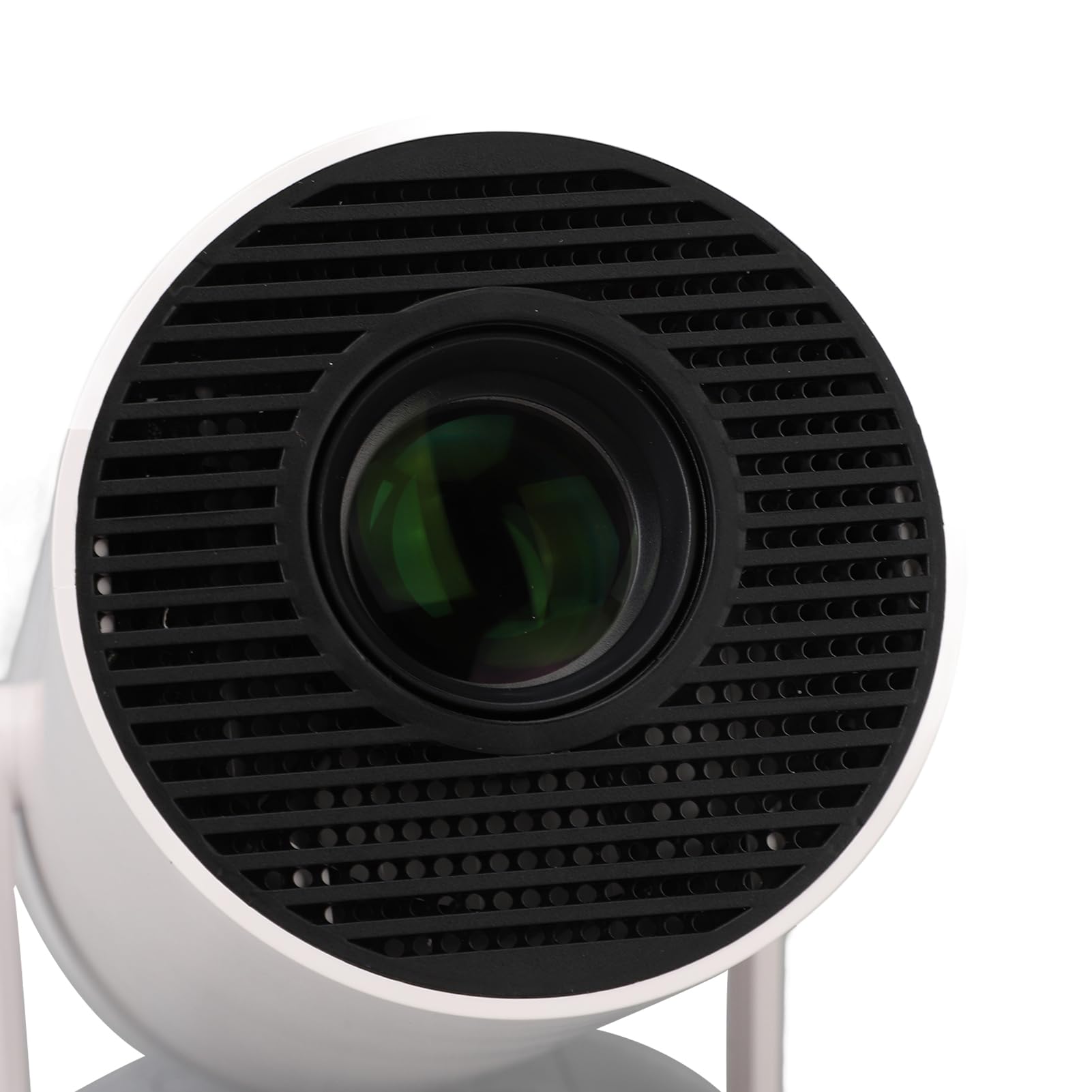 Mini Projecteur Intelligent Portable Rond 270 ° Cercle Circulaire Miniature pour WiFi Film Extérieur, Projecteurs Vidéo (Prise UE)