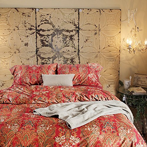 Eikei Boho Paisley Print Luxury Duvet Quilt Cover and Shams 3pc Bedding