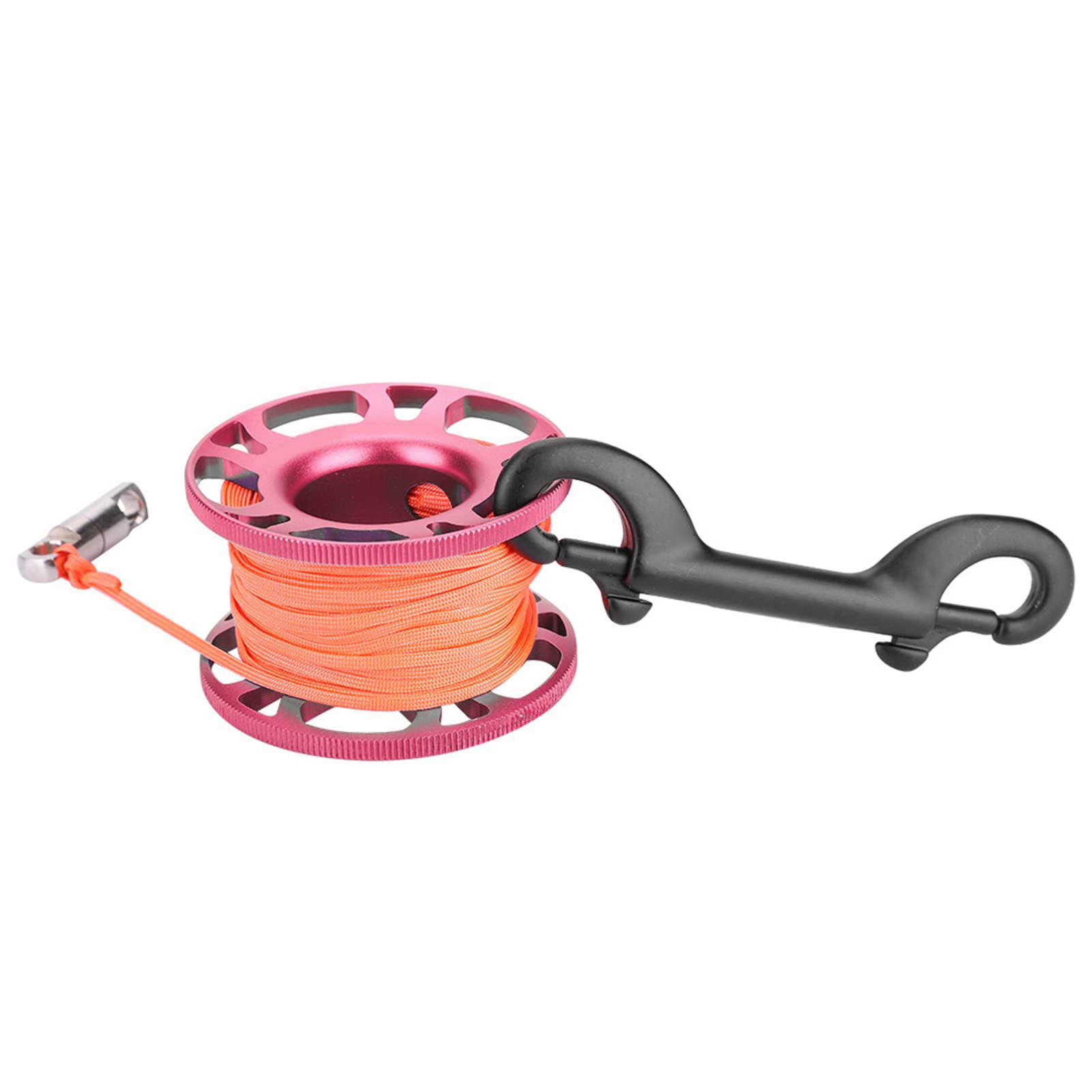 Keep Diving Aviation Aluminium Finger Reel Clip Scuba Diving Tech Spool 15m Line (Hellrosa)