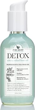 Foot Massage Oil for Sore Muscles 3.8 Oz. Pedicure Foot Spa Oil Pump with Peppermint Oil, Tea Tree Oil, Vitamin E, and Coconut Oil for Skin and Muscle Soothing Foot Care Products by Pure Relief