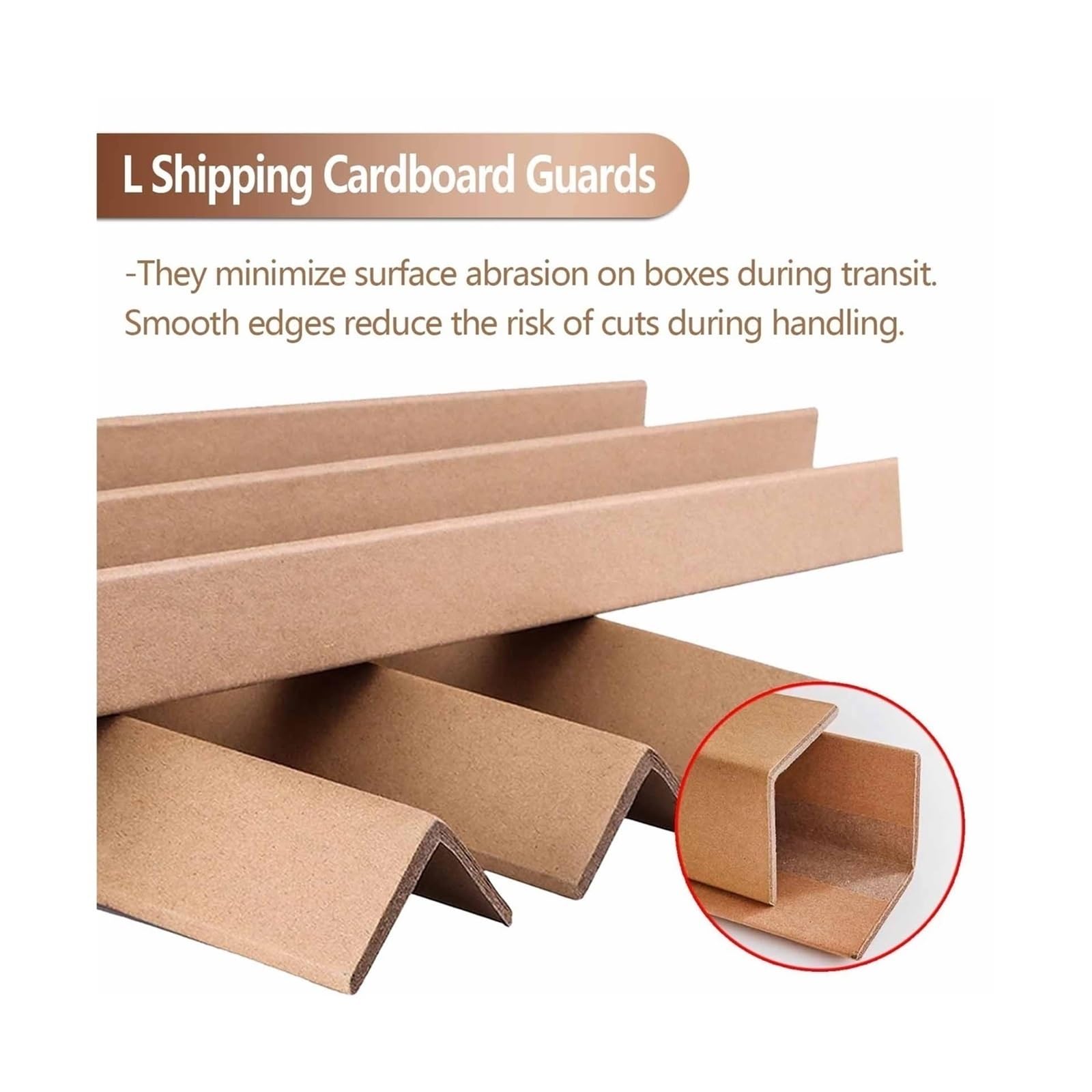 Protezioni Angolari In Cartone Per Reggiatura, Protezione Rinforzata Per Bordi Di Pallet Per Spedizioni Logistiche E Stabilizzazione Delle Spedizioni, Confezione Da 100(10 x 3 x 0.3 cm(L x W x THK))