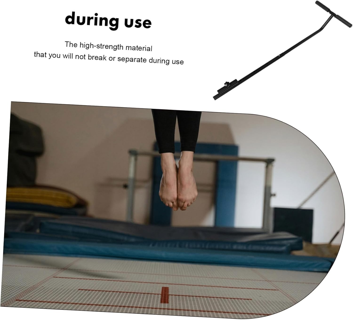 Mini Trampoline Replacement Handle Bar Durable Stainless Steel Single Handle for Boy Girl Adults Lightweight Fitness Accessory for Indoor and Outdoor Use