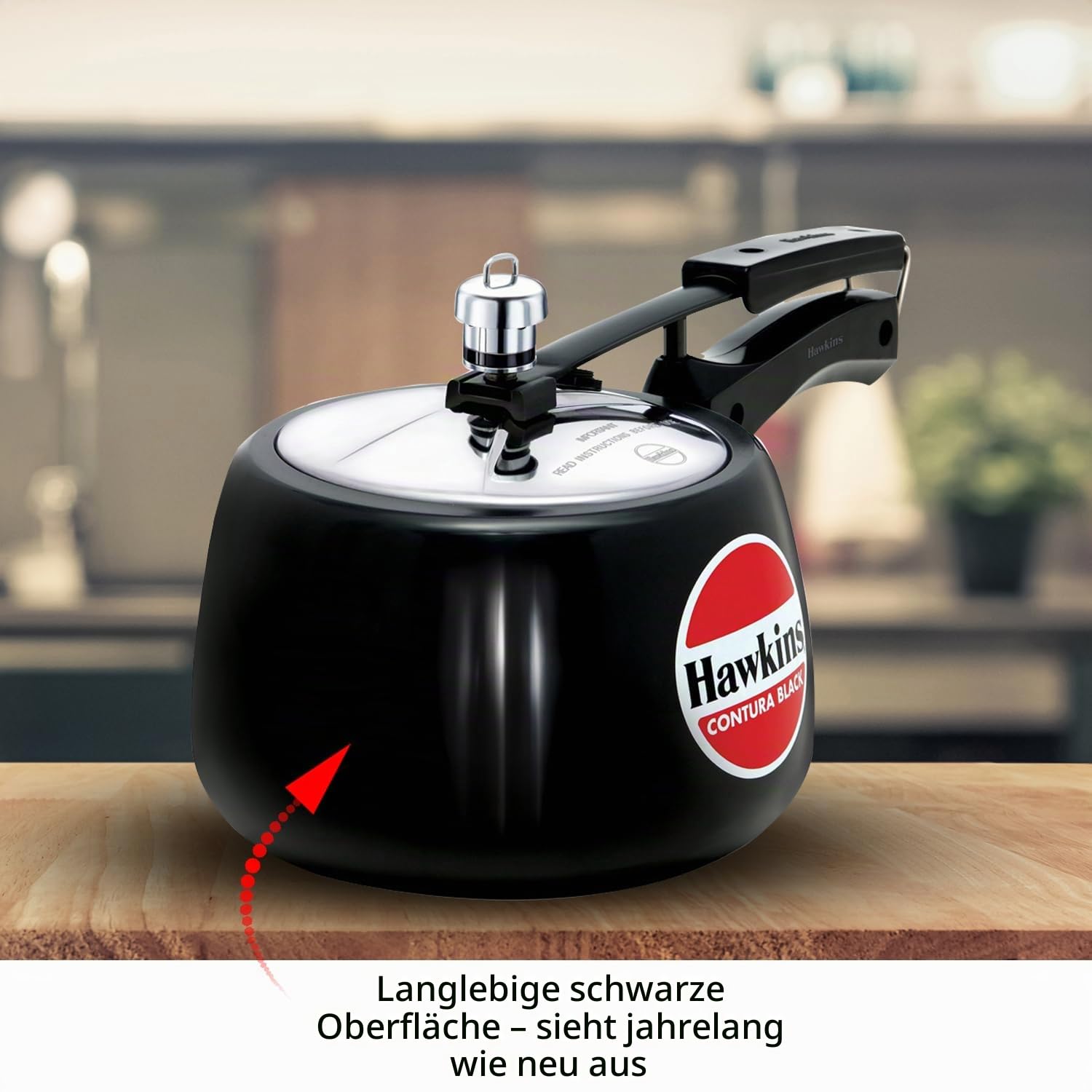 HAWKINS CB30 Harteloxiert Schnellkochtopf, aluminium, 3 liters, Contura Schwarz
