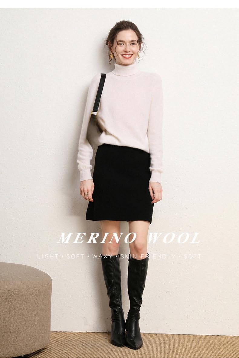 Minigonne in Maglia di Lana per Donna, Gonna A Tubino A Trapezio in Maglia A Trecce Color Crema, Gonna A Tubino Aderente Sexy A Tubino Autunno Inverno Lavoro Ufficio Hip Gonna