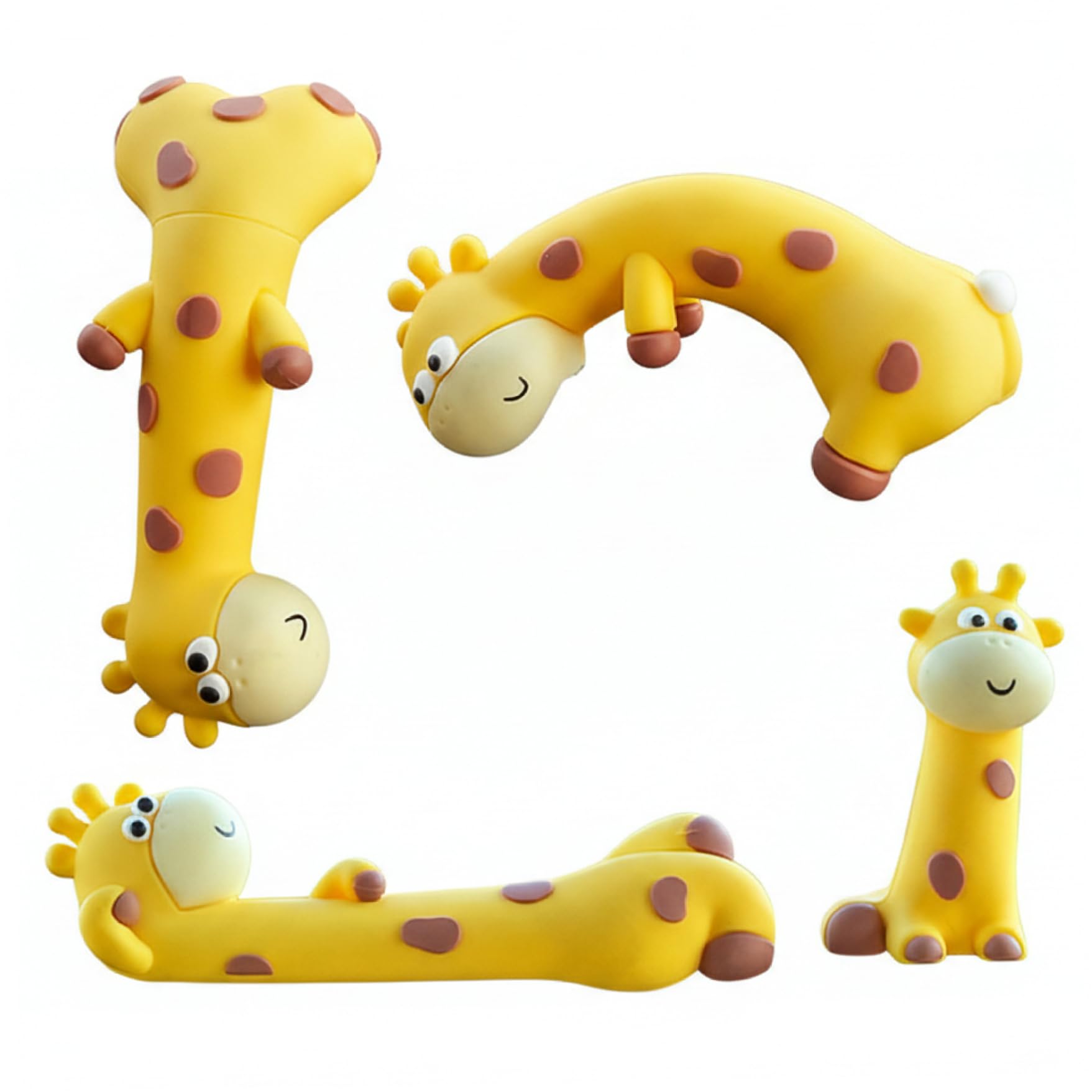 Ginwrek Home Decor 4PCS Monitor Decor, Mini Resin Playful Giraffe Desk Figurines, Funny Computer, 3D Craft Sculpture for Office Desk, Car Dashboard