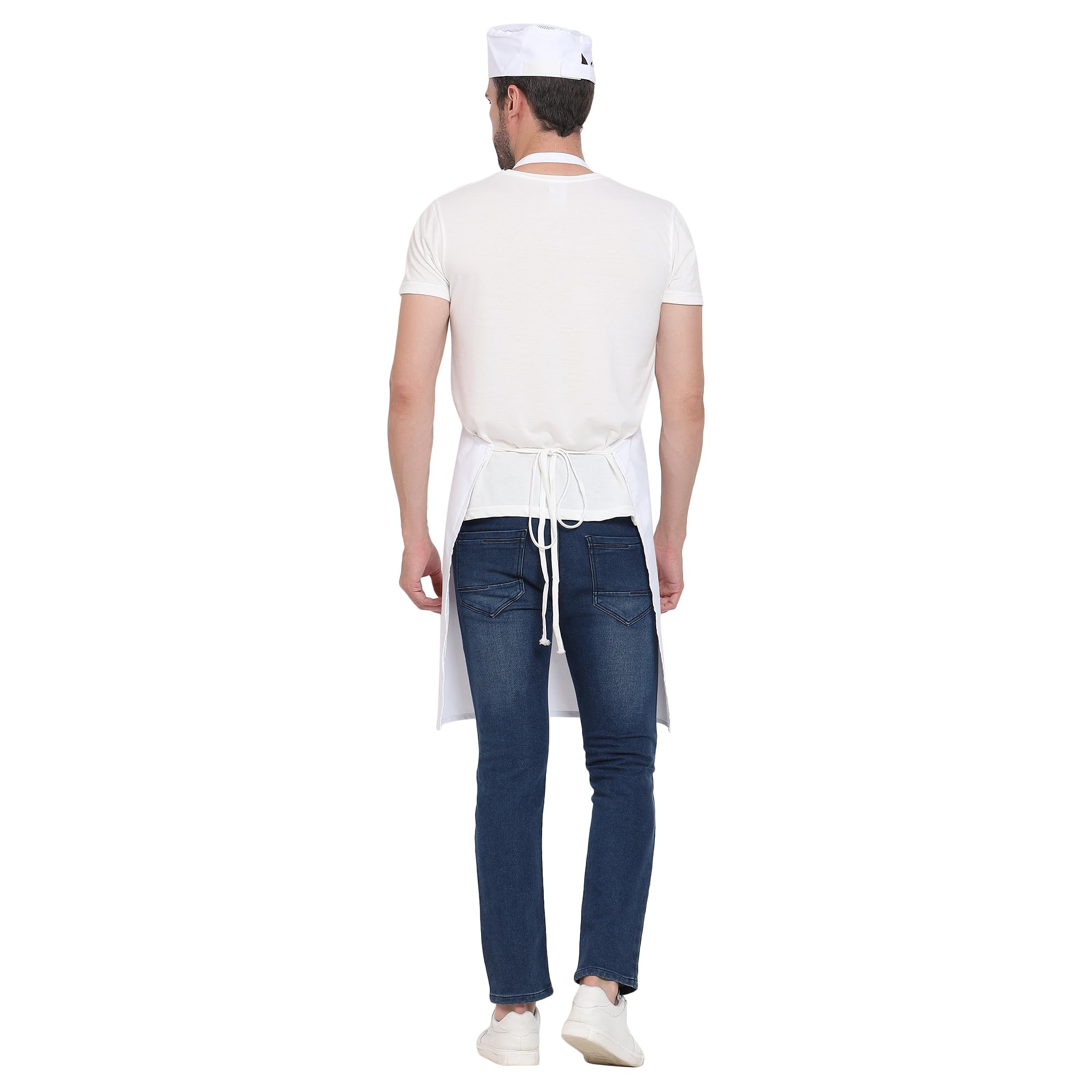 uniformer RedStar - Paquete de 2 delantales unisex para cocina para hombres y mujeres, perfectos para la cocina del hogar, restaurante, cafetería, cocina, bar, salón, barbería (blanco, 2 piezas)