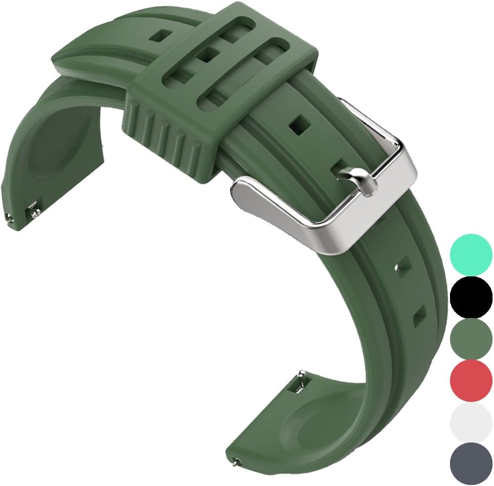 For Gear s3 Bands, Cojerk Silicone Watch Bands for Samsung Gear S3 Frontier / S3 Classic / Moto 360 2nd Gen 46mm(Army Green)