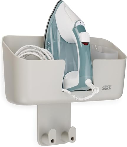 Joseph Joseph IronHub Soporte de hierro montado en la pared y organizador de almacenamiento de jarra con colgador de tabla de planchar ajustable y