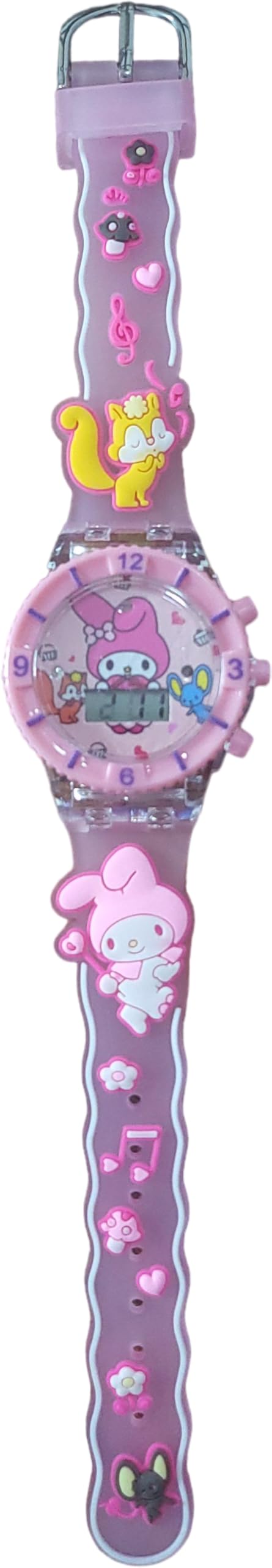 EVOTECH Kids Digital Watch with Round Dial, LED Luminous 7 Multicolour Glowing Disco Light, 3D Silicone Strap – Perfect for Boys and Girls, Age 3 to 12 Years (Pink Fairy) (B0DFM8J9TH) Amazon Price History, Amazon Price Tracker