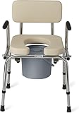 Medline Drop Arm Commode with Padded Seat and...