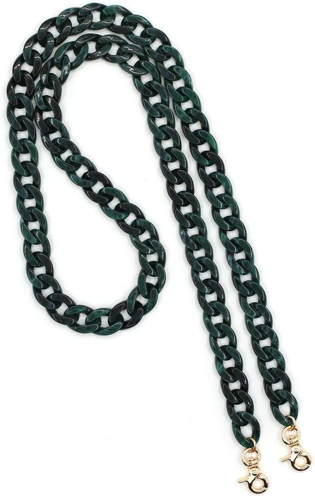 Aumey Clear White Black Brown Acrylic Chain Clutch Purse Strap Handles Bag Handbag Purse Replacement Chains 40 Inches