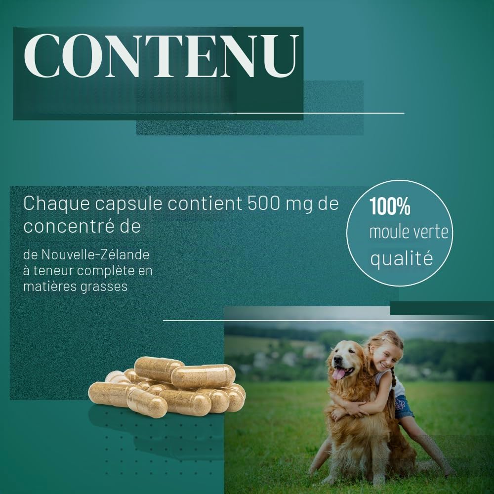 Tierlieb Lot de 150 Capsules de Moule à lèvres Vertes pour Chien