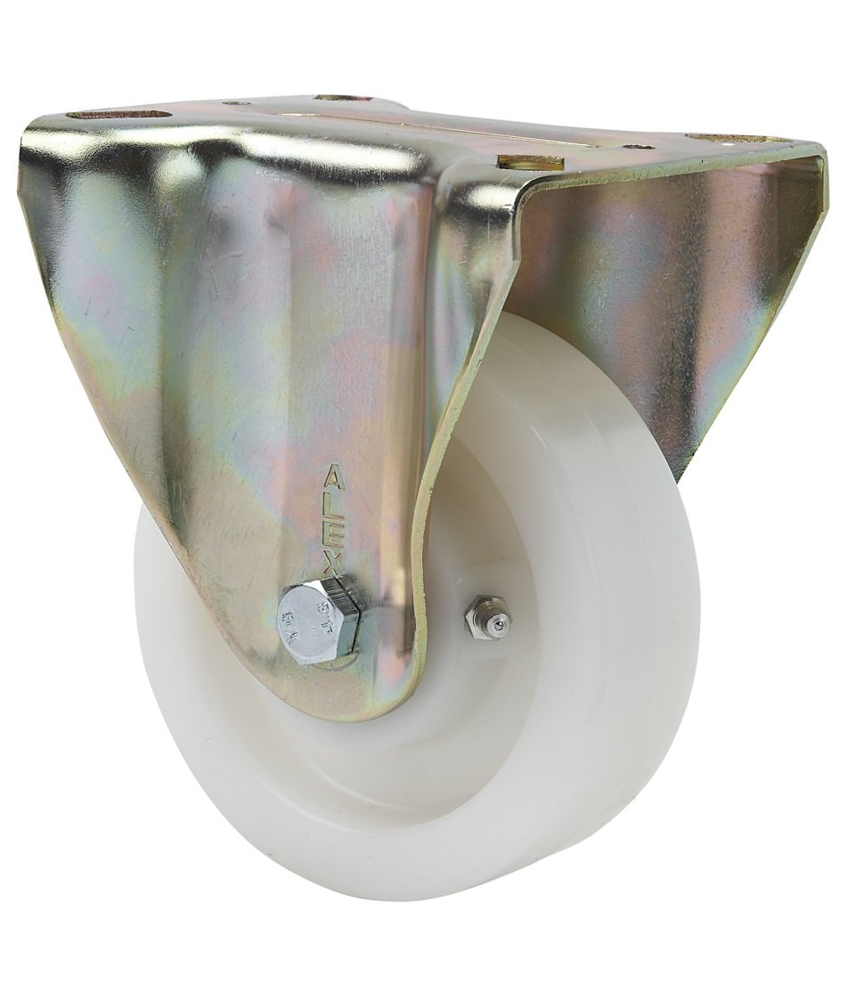 Satz Schwerlastrollen 100 mm TK 1.600 kg Bockrolle Lenkrolle mit Bremse Polyamidrad Kugellager Anschraubplatte