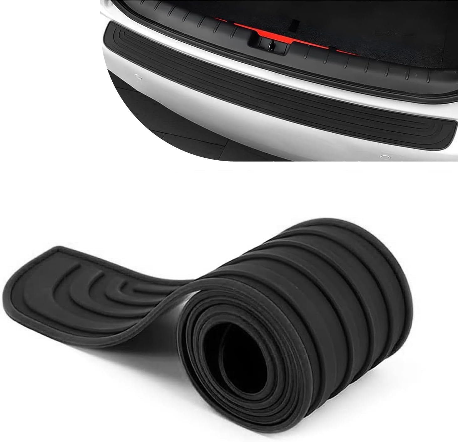 Car Rear Bumper Protector for 2021-2023 2024 Chevy Tahoe Suburban (LT/RST/Z71/Premier/High Country), Rubber Trunk Anti-Collision Sticker Trunk Entry Sill Guard Automotive Exterior Accessories