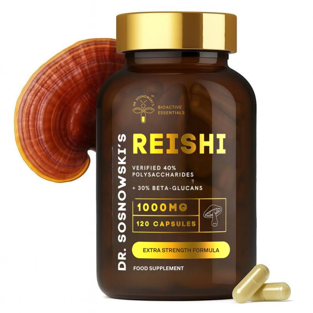 Dr Sosnowski's BioActive Reishi Mushroom Capsules | Potent 1000mg High Strength Reishi Mushroom Extract (120 Capsules)