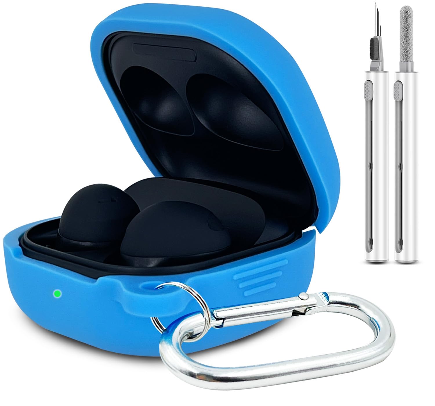 Silicone Case for Samsung Galaxy Buds FE, 2 Pro, 2, Pro, Live with Cleaner Kit (Sky Blue)