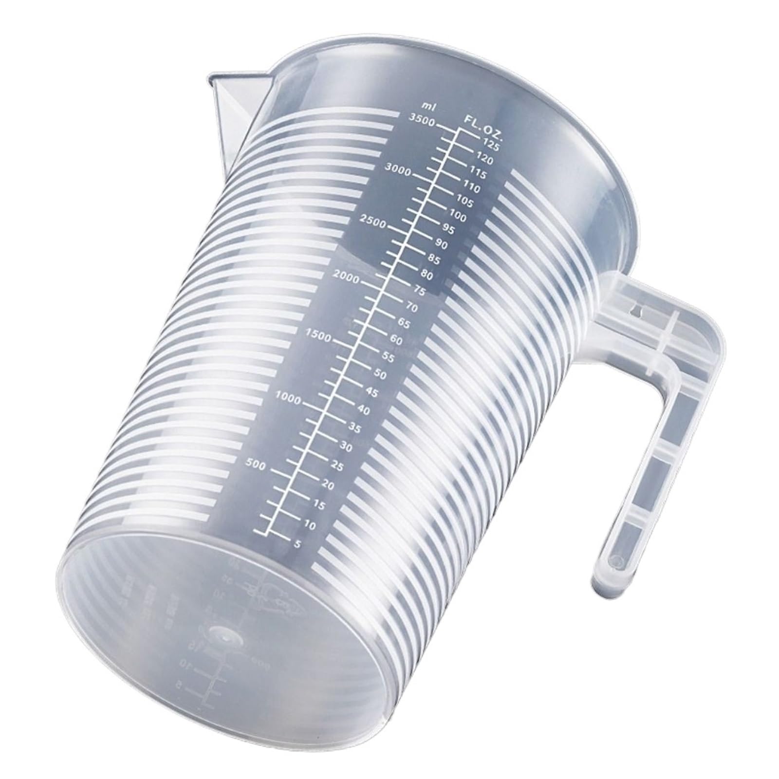 Vaso medidor graduado transparente de gran capacidad, vaso de laboratorio de plástico con tapa, vaso mezclador transparente for cocina y repostería.(5000ml)