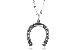 Sterling Silver Horseshoe Lucky 3D Charm Necklace, 18" A Symbol of Luck and Protection