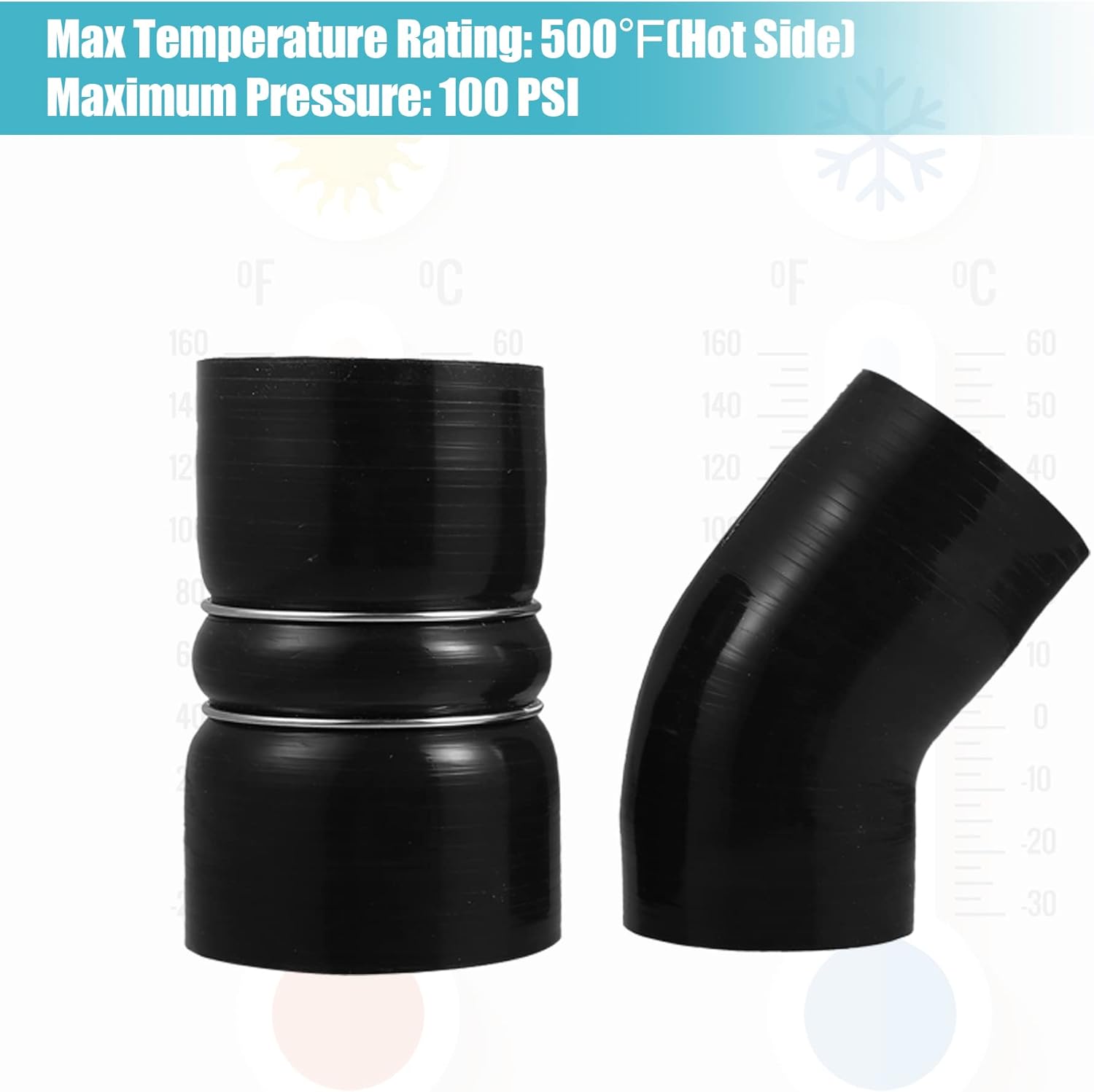 X AUTOHAUX 1 Set Intercooler Hose with T Bolt Clamps Kit for Ford F250 F350 2003 2004 2005 2006 2007 Only 6.0L Diesel Engine No.6C3Z6C640B