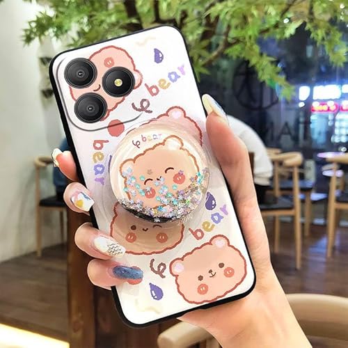 Phone Case Compatible with Blackview Wave 9C, Anti-knock Cartoon Soft Case Durable Protective Quicksand Kickstand Glitter Skin f