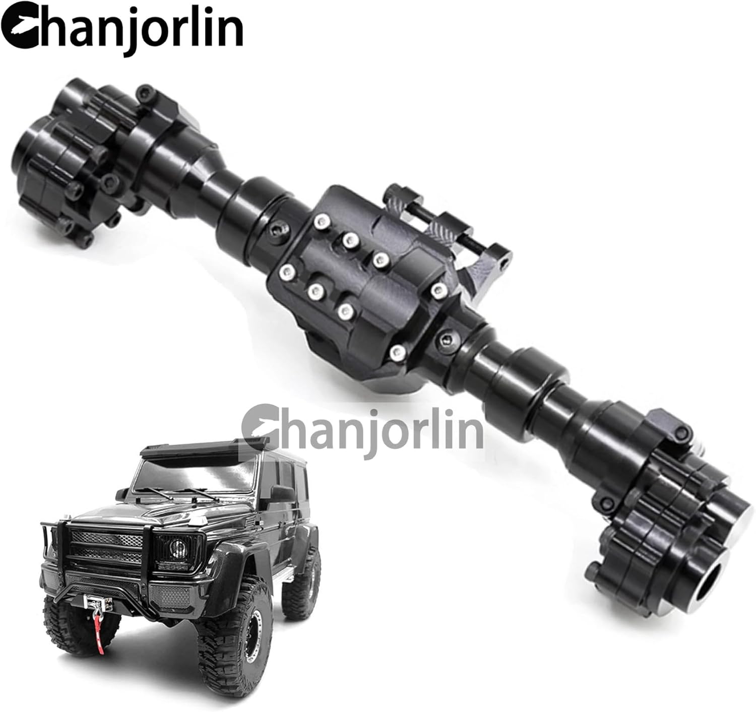 1/10 RC Crawler Car Aluminum Alloy Front and Rear Axle Housing Set Compatible with 1:10 Scale RC Crawler Car Traxxas TRX4 Defender Bronco Upgrades Part (Rear Axle Black)