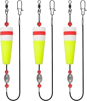 Fishing Float Rigs Popping Corks for Saltwater,Weighted Bobbers Floats Rig Popping Cork Fishing Tackle for Saltwater Freshwater Redfish Speckled Trout with 3 Size