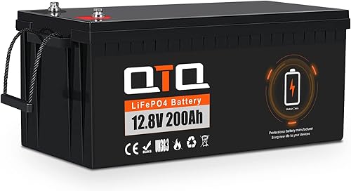 Batería LiFePO4 de 12 V 200 Ah, batería de litio de 2560 Wh, BMS integrado, hasta 5000 ciclos, para RV, sistema fuera de la red, solar, batería de