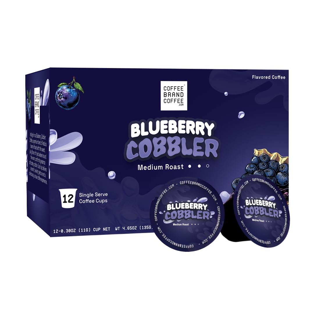 Coffee Brand Coffee Blueberry Cobbler K-Cups | Medium Roast Arabica Flavored Coffee, 12 Pack | Compatible with All K-Cup Brewers