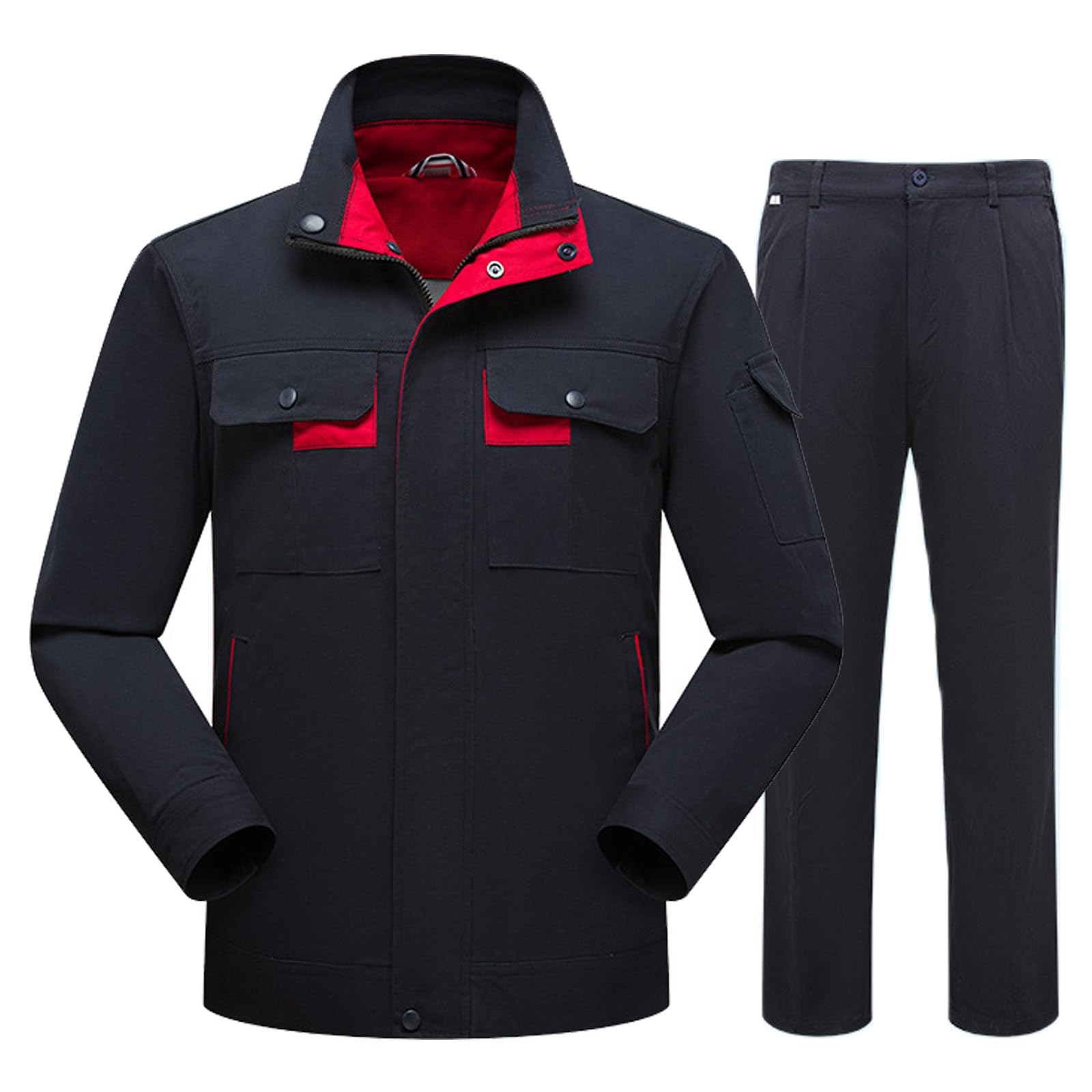 Monos Unisex Monos De Algodón Chaqueta De Trabajo De Manga Larga Y Pantalones Traje Ropa De Trabajo Uniformes De Taller
