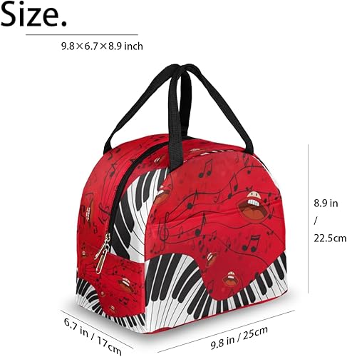 Miniatura 2 de Piano Keys Lunch Tote Bag for Women Adult Men Musical Note Insulated Lunch Box Small Leakproof Cute Lunchbox Cooler Bag Reusable Lunch Bag for Work