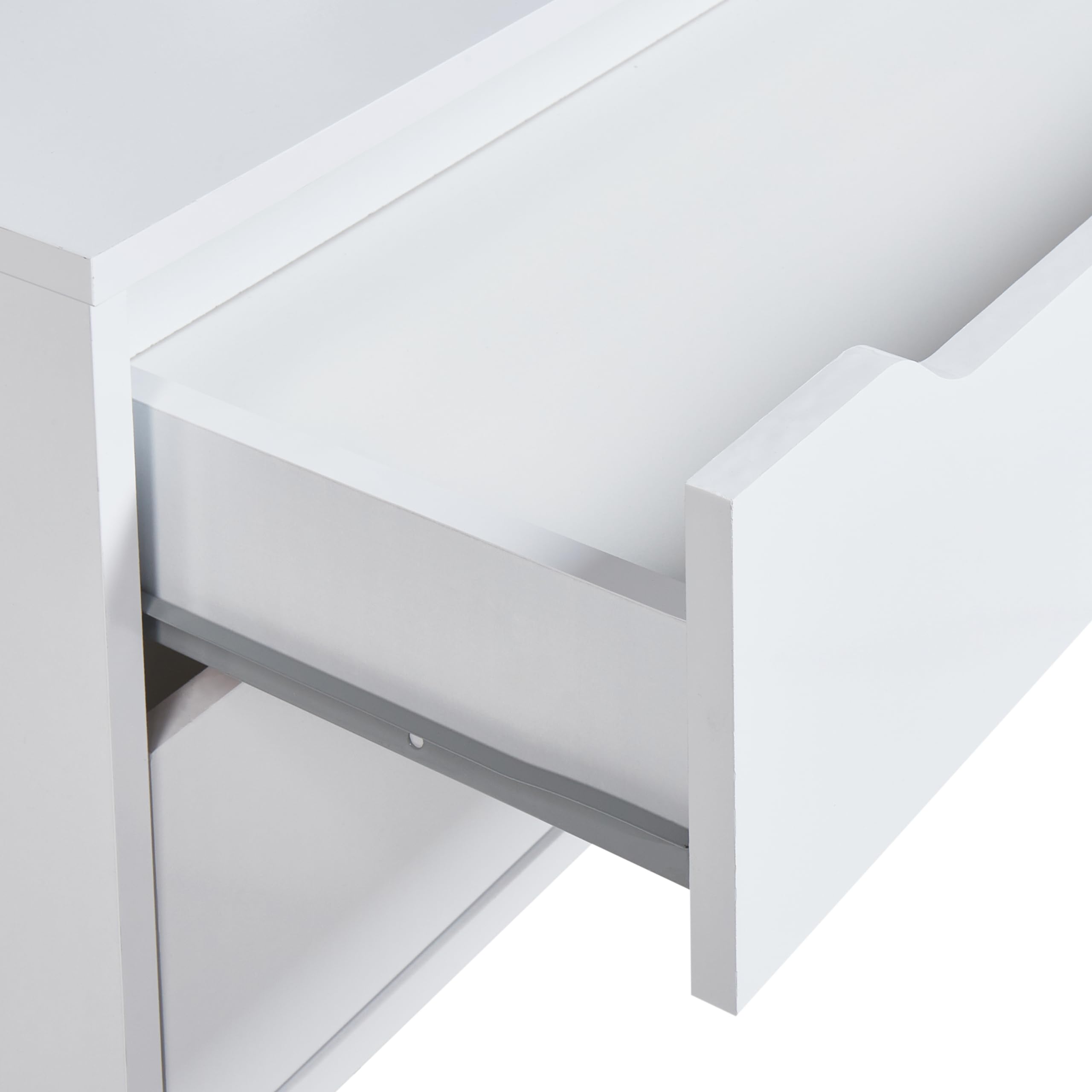Beliani Mueble de baño de MDP Material sintético Ruedas 2 cajones almacenaje de baño Blanco Osasco