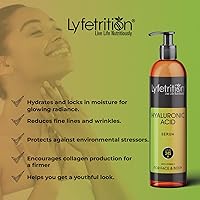 Vista 3 de Lyfetrition Suero de ácido hialurónico para la piel, suero hidratante e hidratante para todo tipo de piel, suero facial 100% natural con vitamina C