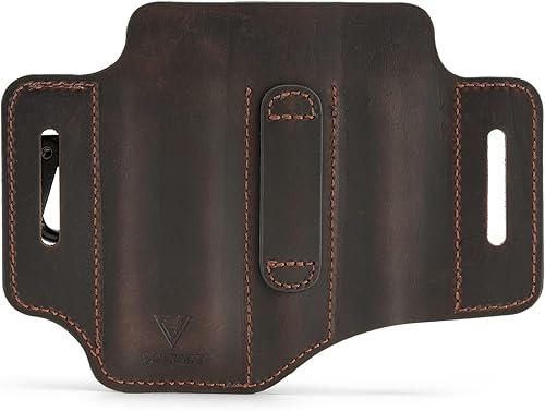 Miniatura 9 de VIPERADE PJ29 Funda multiherramienta para cinturón, organizador de bolsillo EDC de cuero para hombres, funda de cuero EDC, linterna y funda