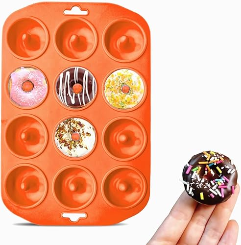 Cupidove Mini moldes para donas, moldes de silicona para hornear de 12 agujeros, molde para hornear bagels keto, sabrosas rosquillas en fiestas y