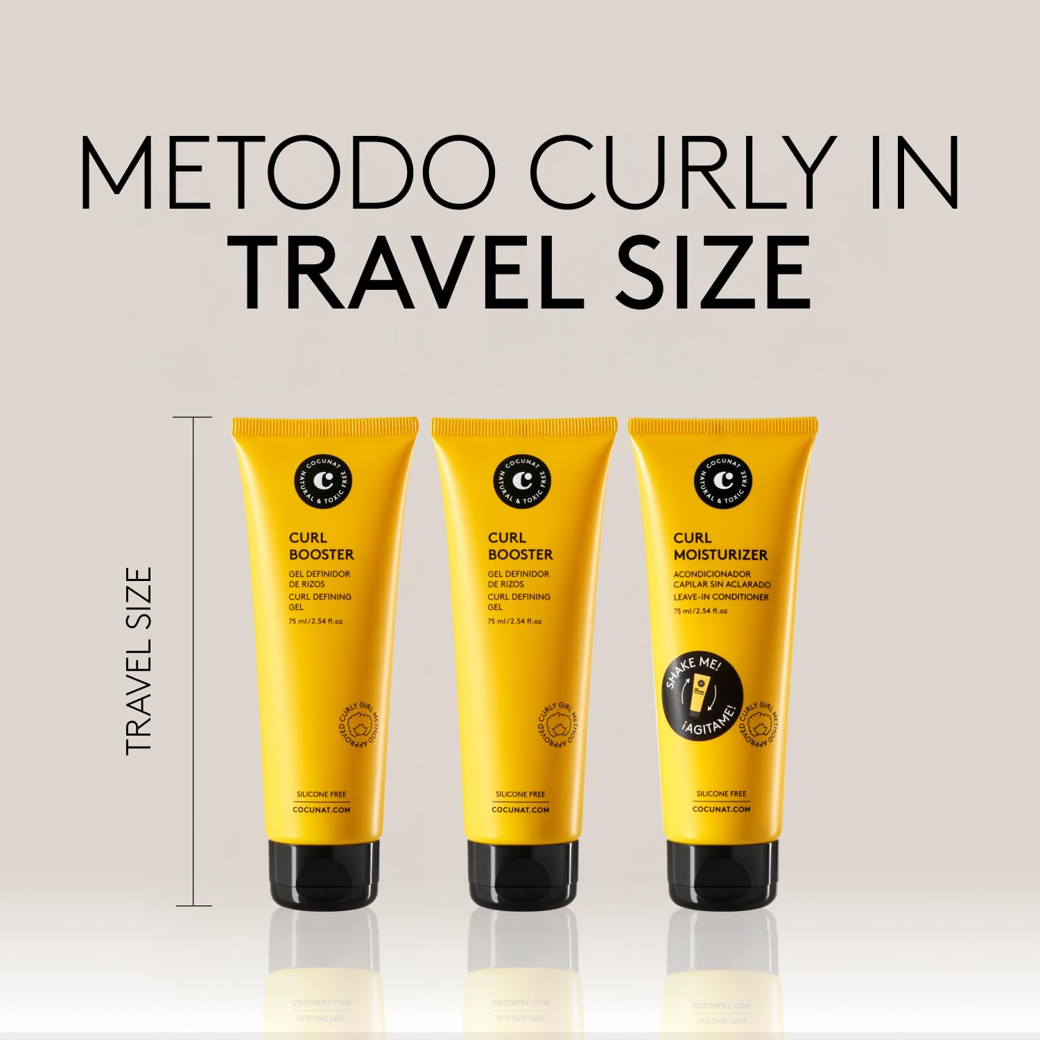 COCUNAT - Travel Size - Pack 2 Curl Booster + Curl Moisturizer Leave-In - Metodo Curly - Definizione dei Ricci - Anti-Frizz - 75 ml