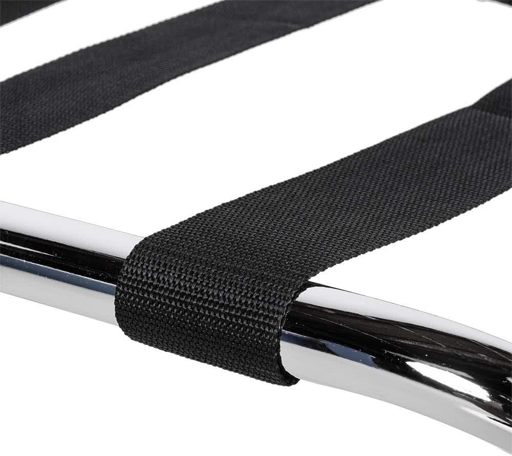 ❤ Crаzу Dеаlѕ Collapsible Portable Chrome Metal Folding Travel Luggage Rack with 4 Black Nylon Straps and Rubber Feet (Set of 2)
