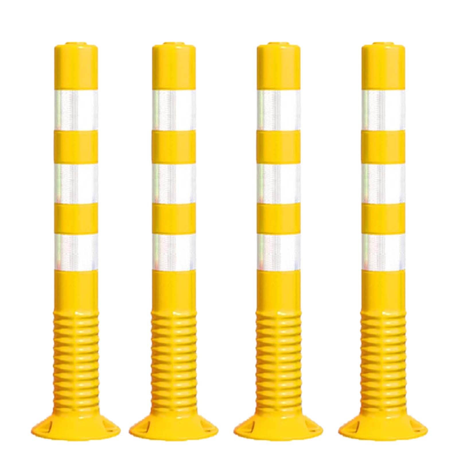 LWJSOCP Reflective Flexible Parking Bollards 4Pack 75cm Durable Plastic Traffic Cones for Streets Driveways Parking SpacesEnhance Safety and Visibility