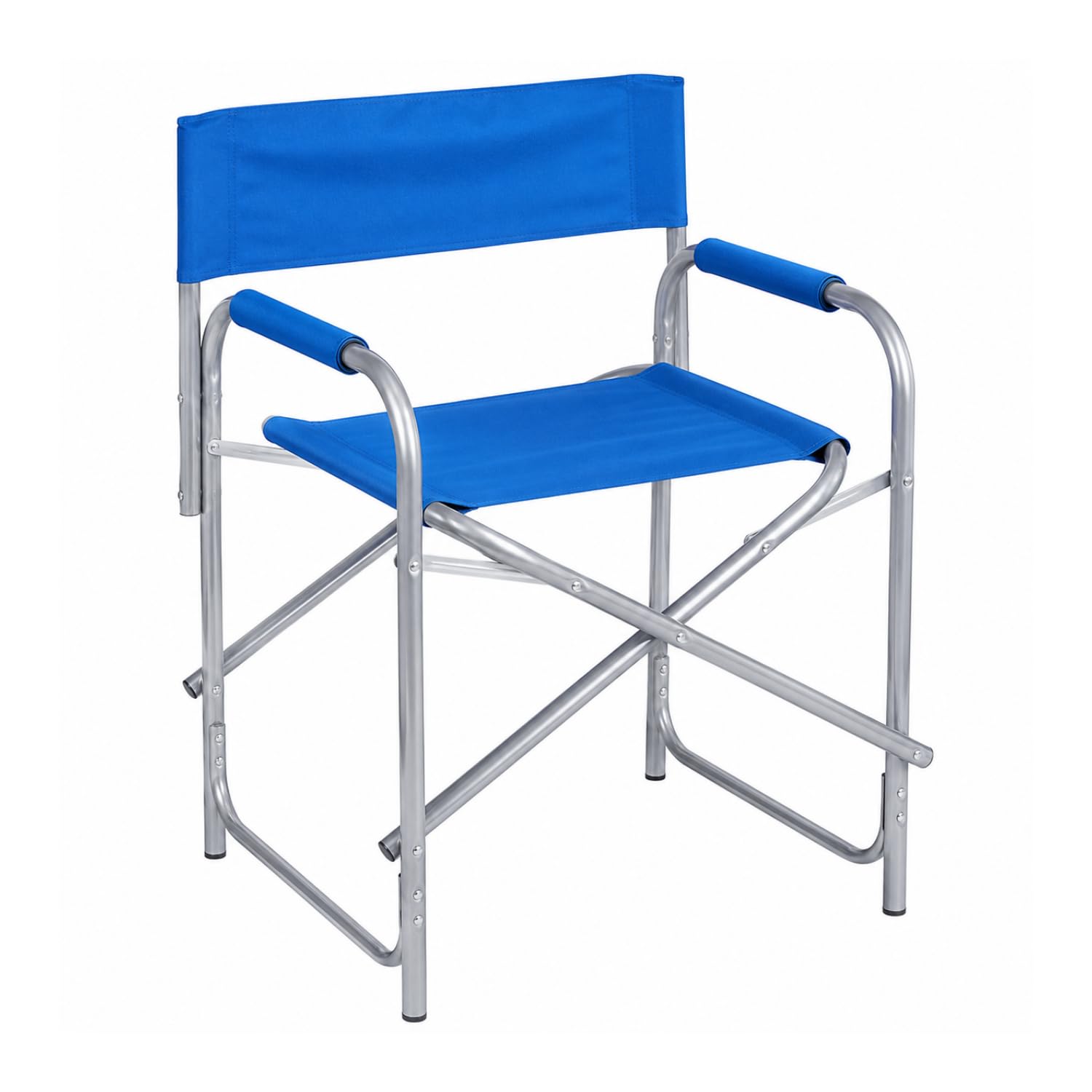 VIRSUS Sedia da regista pieghevole in tessuto e alluminio 4722, misura 55x45x80 cm, Colore Blu, Poltroncina Portatile Spiaggia, Campeggio, Giardino, Terrazza