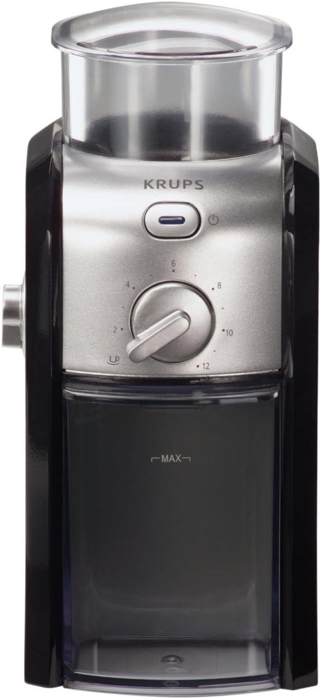 KRUPS Grind Size and Cup Selection and Stainless Steel Flat