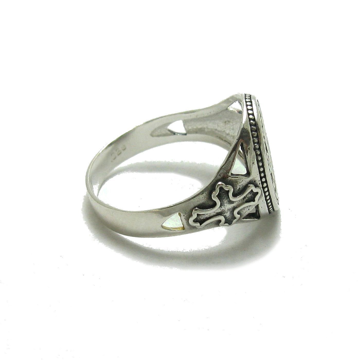 Anillo de plata para hombre macizo Cruz 925 Guardar y preservar R001789