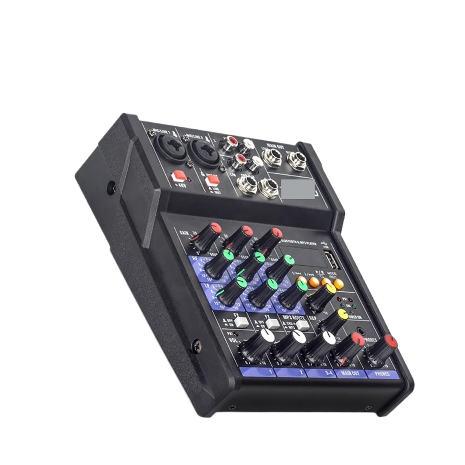 DJ-Controller RU-4T Professional Sound Au-dio USB Mixer 4 Kanal 48V Phantom Power Nachhall Mischpult Player USB Musik for DJ