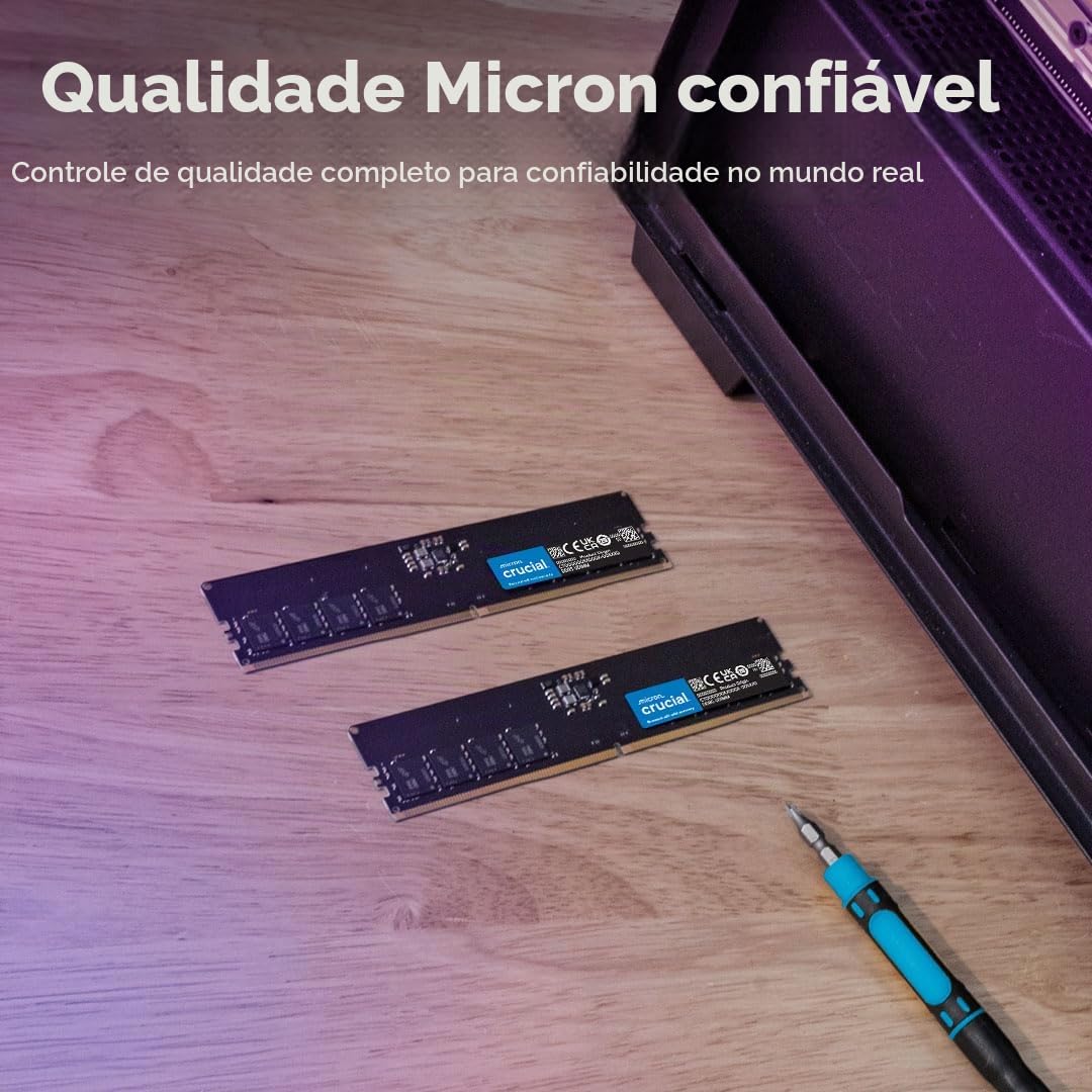 Crucial RAM DDR5 de 16 GB, memória de desktop CL40 de 4800 MHz