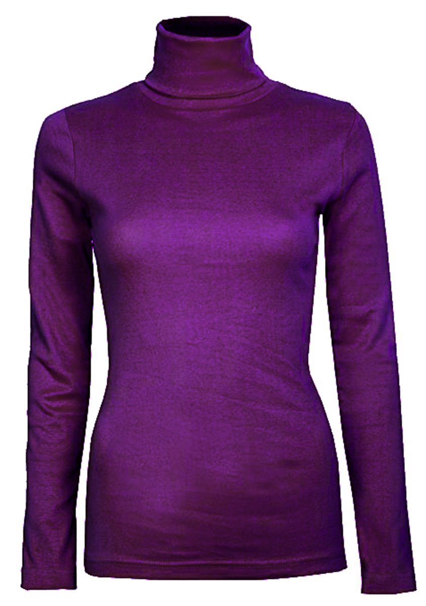 Misketch Women's Purple Misketch® Roll Necks Polo Neck Tops Plain Winter Ski Quality Stretch (, Sm(Uk 08-10 Eu 36-38))
